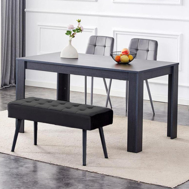 Portland 4 Seater Dark Grey and Grey Wooden Dining Set with Bench - image 1