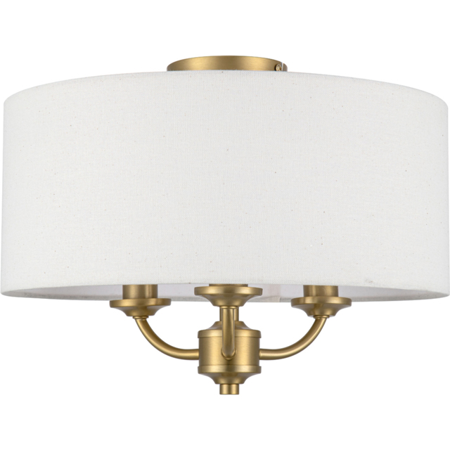 Cosylyte Winston 3 Light Ceiling Light with Faux Linen Outer Shade - image 1