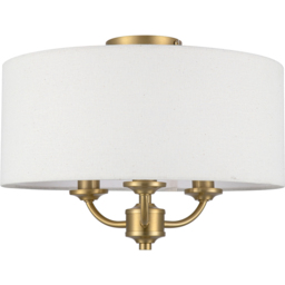 Cosylyte Winston 3 Light Ceiling Light with Faux Linen Outer Shade