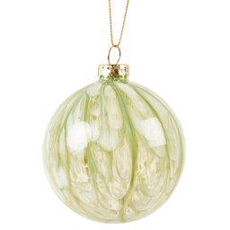Mistletoe Cottage Green Marble Finish Christmas Bauble