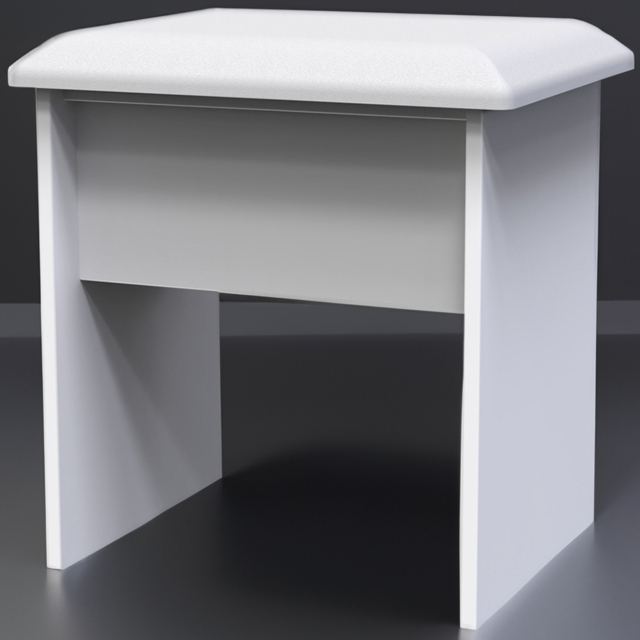 Crowndale Cube Matt White Dressing Table Stool - image 1
