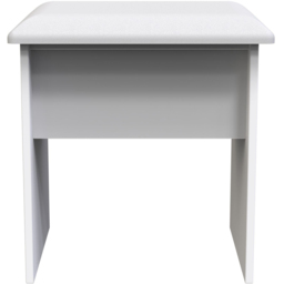 Crowndale Cube Matt White Dressing Table Stool - thumbnail 3