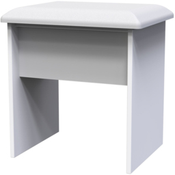 Crowndale Cube Matt White Dressing Table Stool - thumbnail 2