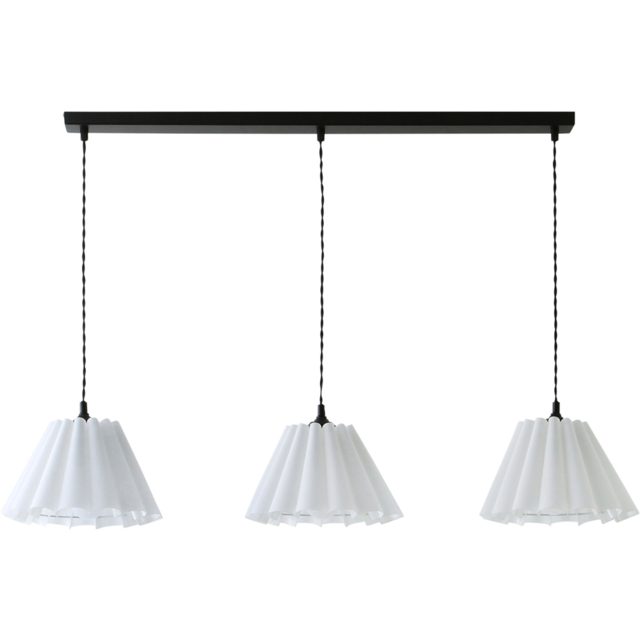 ValueLights Lauren White and Matte Black 3 Drop Bar Ceiling Pendant Light - image 1
