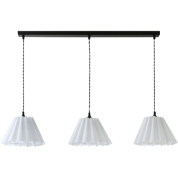 ValueLights Lauren White and Matte Black 3 Drop Bar Ceiling Pendant Light