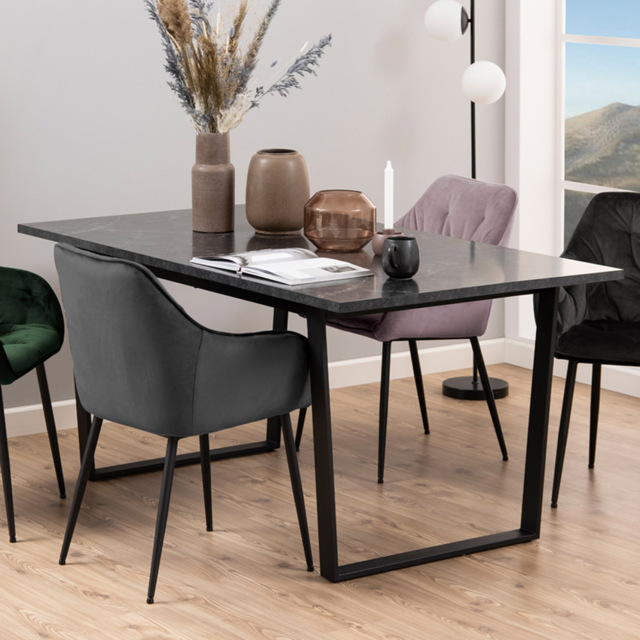 Florence Amble 6 Seater Dining Table Black - image 1