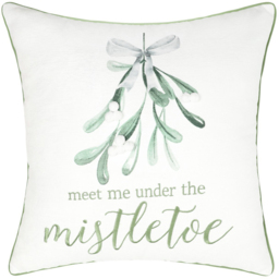 White Under The Mistletoe Bow Christmas Cushion 45 x 45cm - thumbnail 1
