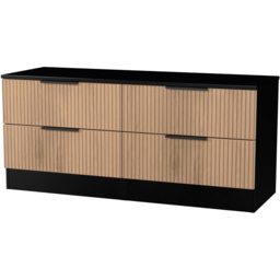 Crowndale Java Slatt Effect and Black 4 Drawer Bedbox - thumbnail 4