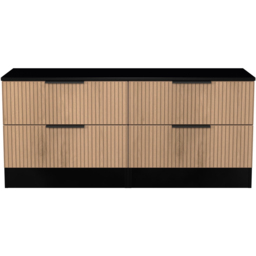 Crowndale Java Slatt Effect and Black 4 Drawer Bedbox - thumbnail 2