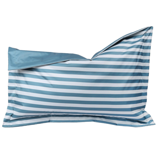 Kaikoo Blue and Cream Stripe Reversible Floor Cushion - image 1