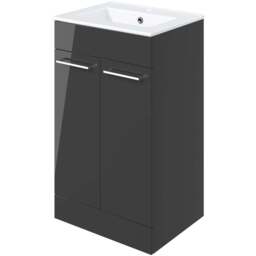 Bathstore Milford 2 Door Anthracite Floor Standing Basin Unit 510mm - thumbnail 3