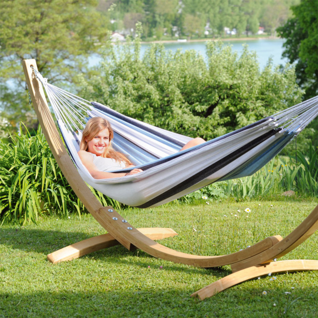 Amazonas Apollo Marine Cotton Premium Garden Hammock and Stand Set - image 1