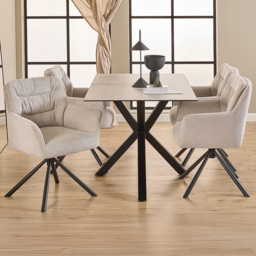 Florence Heaven Alonso White and Cream 4 Seater Ceramic Top Dining Set