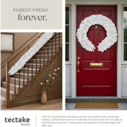 tectake White Artificial Christmas Garland 2.7m - thumbnail 4