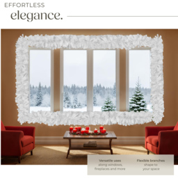 tectake White Artificial Christmas Garland 2.7m - thumbnail 3