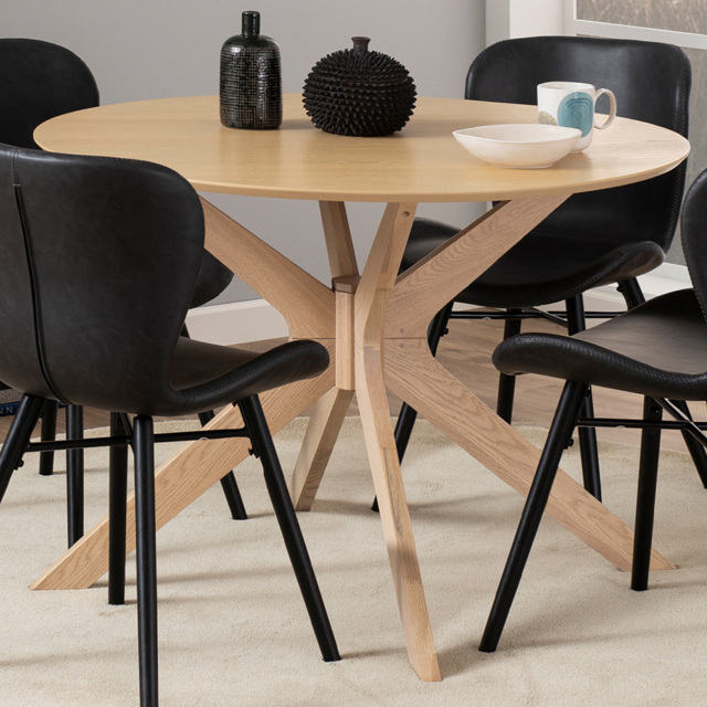 Florence Duncan Round 4 Seater Dining Table White Oak - image 1