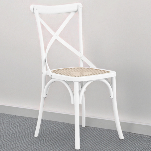 Fitzroy Set of 2 White and Cane Dining Chair - image 1