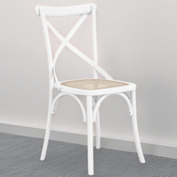 Fitzroy Set of 2 White and Cane Dining Chair - thumbnail 1