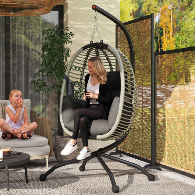 Outsunny Dark Grey Hanging Swing Chair - image 1