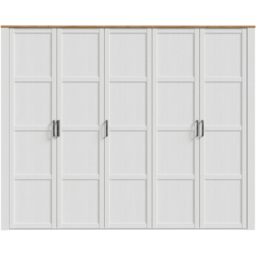 Florence Bohol 5 Door Riviera Oak and White Wardrobe - thumbnail 3
