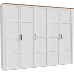 Florence Bohol 5 Door Riviera Oak and White Wardrobe - thumbnail 2