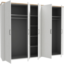 Florence Bohol 5 Door Riviera Oak and White Wardrobe - thumbnail 4
