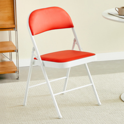 Red Padded Folding Metal Dining Chair Set of 4