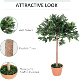 Outsunny Olive Tree Artificial Plant In Pot 3ft - thumbnail 4