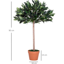 Outsunny Olive Tree Artificial Plant In Pot 3ft - thumbnail 3