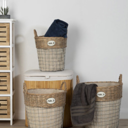 Premier Housewares Lida Round Laundry Baskets 3 Pack - thumbnail 2
