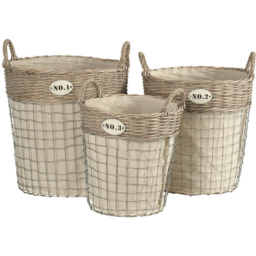 Premier Housewares Lida Round Laundry Baskets 3 Pack - thumbnail 3