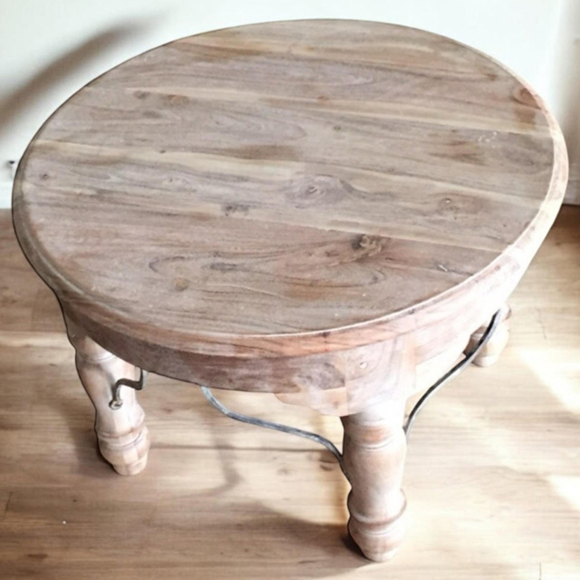 Acacia Home Light Wood Round Table - image 1
