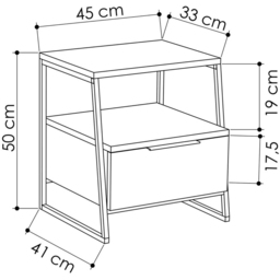 FWStyle Pal White Single Drawer Bedside Table - thumbnail 4