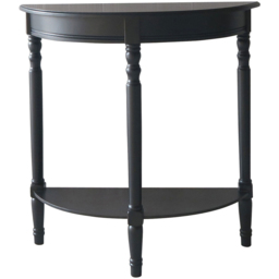 Premier Housewares Heritage Black 2 Shelf Half Moon Console Table - thumbnail 2