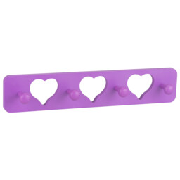 Hiatt Pink Heart 4 Hook Coat Hooks Board