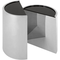 Premier Housewares Piermount Silver Finish Glass Top End Table Set of 2 - thumbnail 2