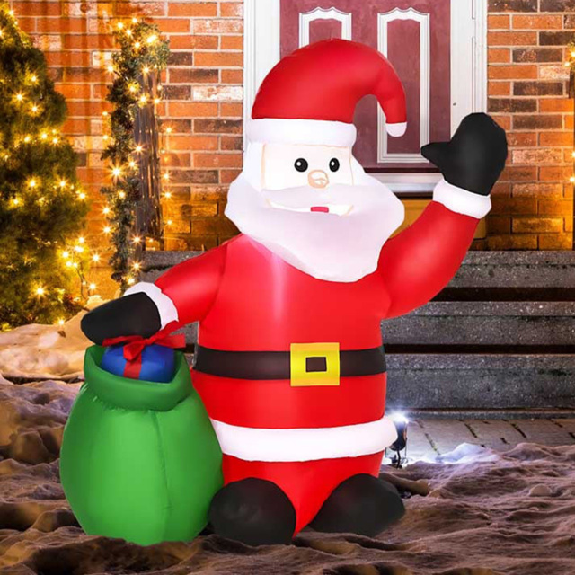 StarBright LED Inflatable Christmas Santa Claus with Gifts Decoration 3.9ft - image 1