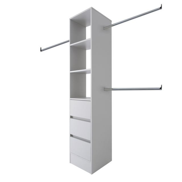 Spacepro 3 Drawer Single Hanger Bar Dove Grey Tower Unit 450mm - image 1