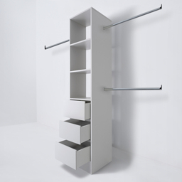 Spacepro 3 Drawer Single Hanger Bar Dove Grey Tower Unit 450mm - thumbnail 4