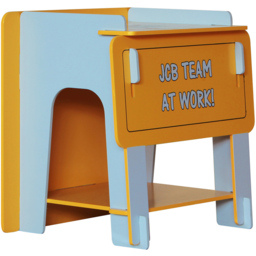 Kidsaw JCB Yellow and White Single Shelf Bedside Table - thumbnail 2