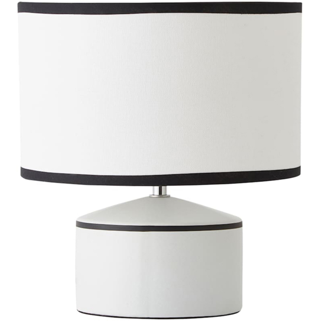 ValueLights Julia Black Trim Ceramic Table Lamp with Linen Shade and Bulb - image 1