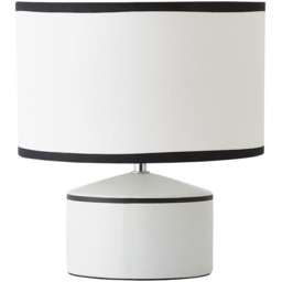 ValueLights Julia Black Trim Ceramic Table Lamp with Linen Shade and Bulb - thumbnail 1