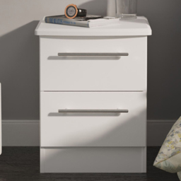 Crowndale Sherwood Porcelain Matt 2 Drawer Compact Bedside Cabinet - thumbnail 1