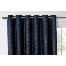 Nova Chenille Jacquard Eyelet Curtain Navy 229 x 229cm - thumbnail 3