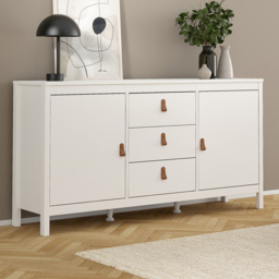 Florence Barcelona 2 Door 3 Drawer White Sideboard - thumbnail 1