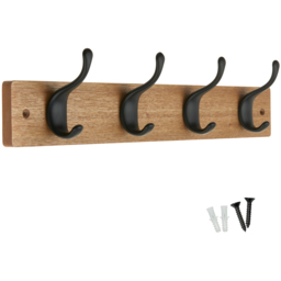 Headbourne Matte Black 4 Hook Coat Rail - thumbnail 1