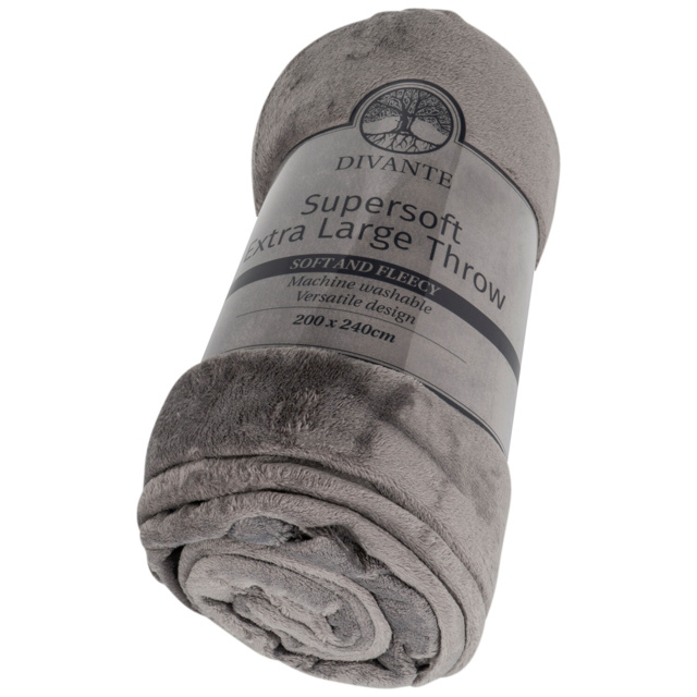 Divante Iron Supersoft Extra Large Throw 200 x 240cm - image 1