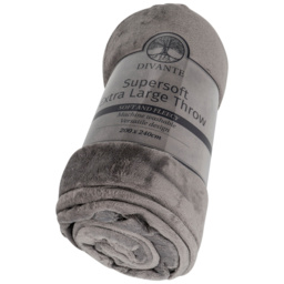 Divante Iron Supersoft Extra Large Throw 200 x 240cm - thumbnail 1