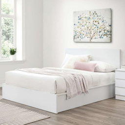 Oslo King Size White Ottoman Bed
