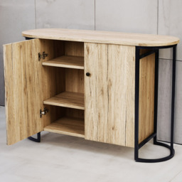 Marseille Black and Light Oak 2 Door Sideboard